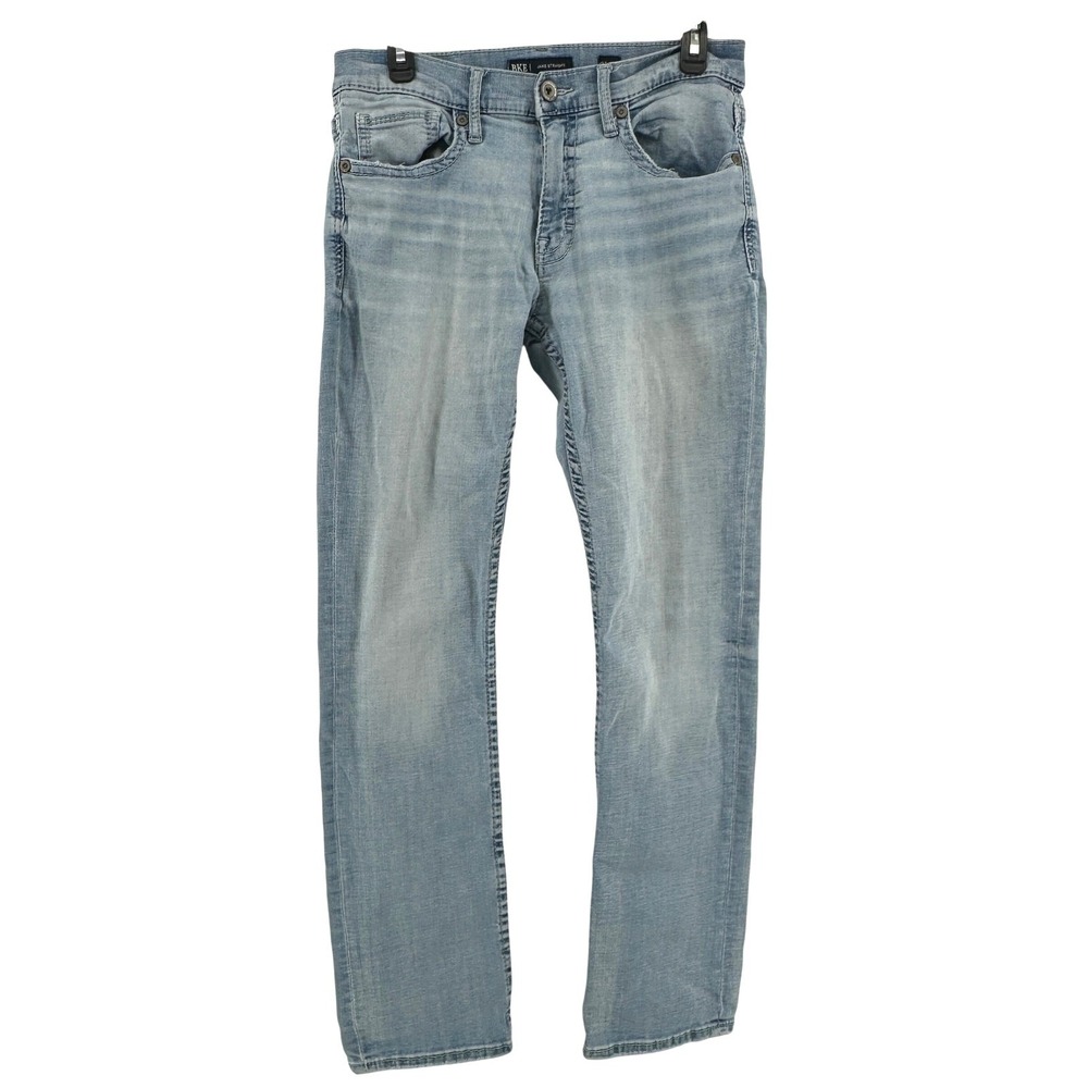 BKE Jake Straight Jeans Men 31x32 Light Wash Solid Straight Leg Modern Denim